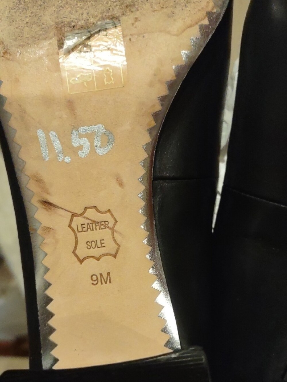 Tory Burch Black Leather Chunky Heel with Crystal Logo Medallion - Picture 8 of 15